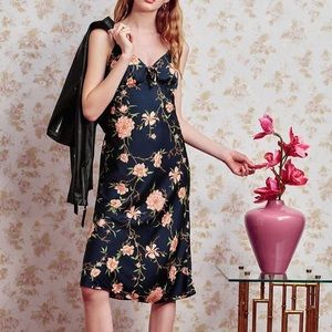 Urban Outfitters Floral Satin Midi Dress
